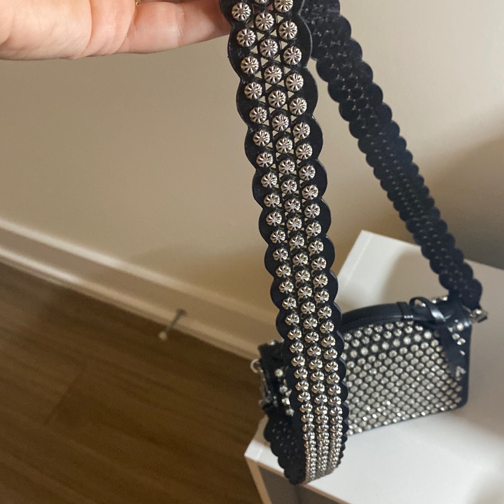 Alaia Black Crystal-Embellished Mini Top-Handle Bag - Picture 2 of 6
